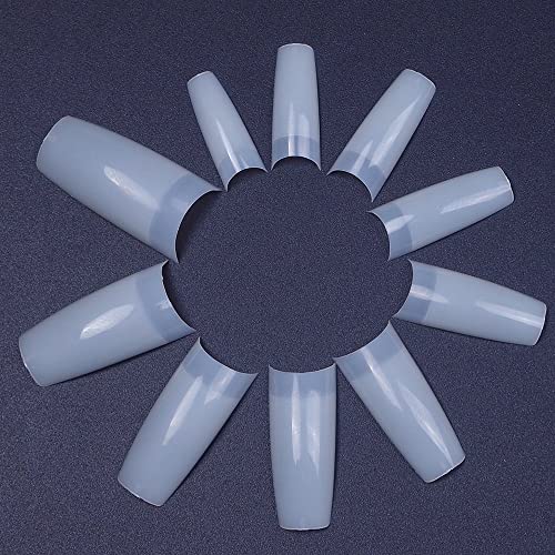 LIARTY 600 Pièces DIY Faux Ongles French Naturel Acrylique Tips Ongles Gel Professionnel Art Capsules Ongles pour Femmes Filles, 10 Tailles Cover