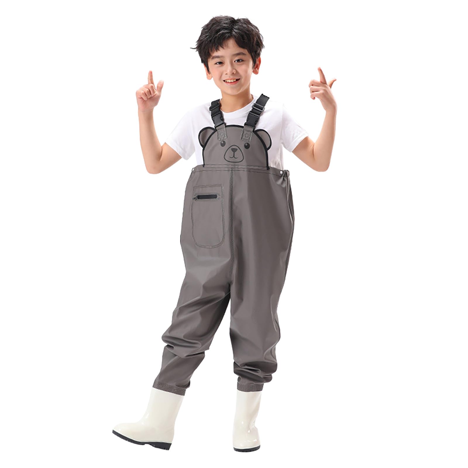 WWricotta Tuta waders con stivali per bambini, impermeabile, per caccia e pesca, taglie per piccoli, completo sicurezza/A