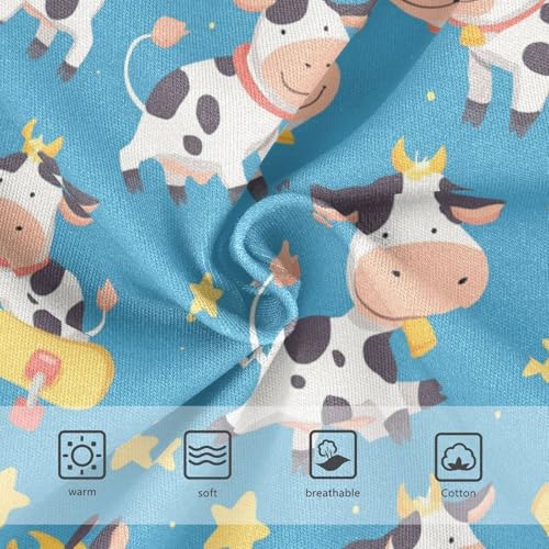 Wusikd Cute Cow Girls' Underwear Cotton Skateboard Stars Girls Briefs Soft Toddler Underwear 2T3