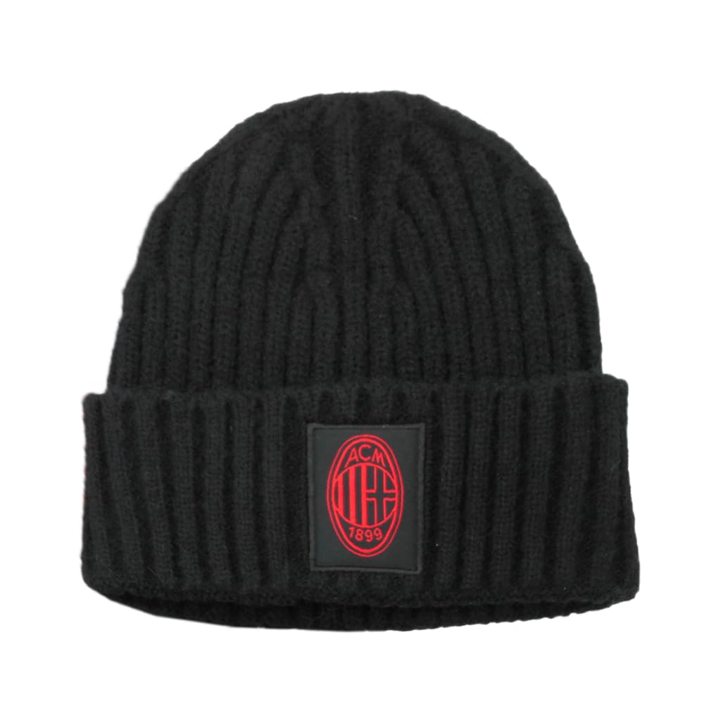 Imma Cuffia Milan Skipper Patch Tessuto Nero Rosso TU