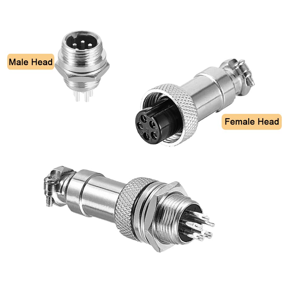 Walfront GX12 10 Set Luchtvaart Connector Stekker 4Pin 12mm Luchtvaart Plug Mannelijke Vrouwelijke Fittingen Zink Vernikkelde Metalen Socket Connector 300V 5A