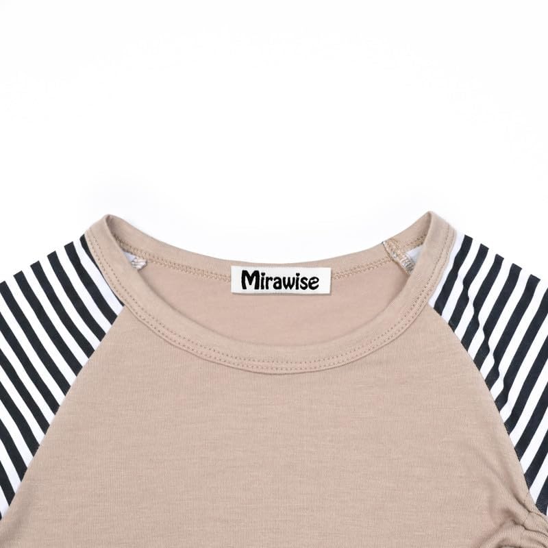 Image of Mirawise Girls Casual Long Short Shirts Tunic Tops Tee Shirt T-Shirts Side Tie Blouse 4-13 Years