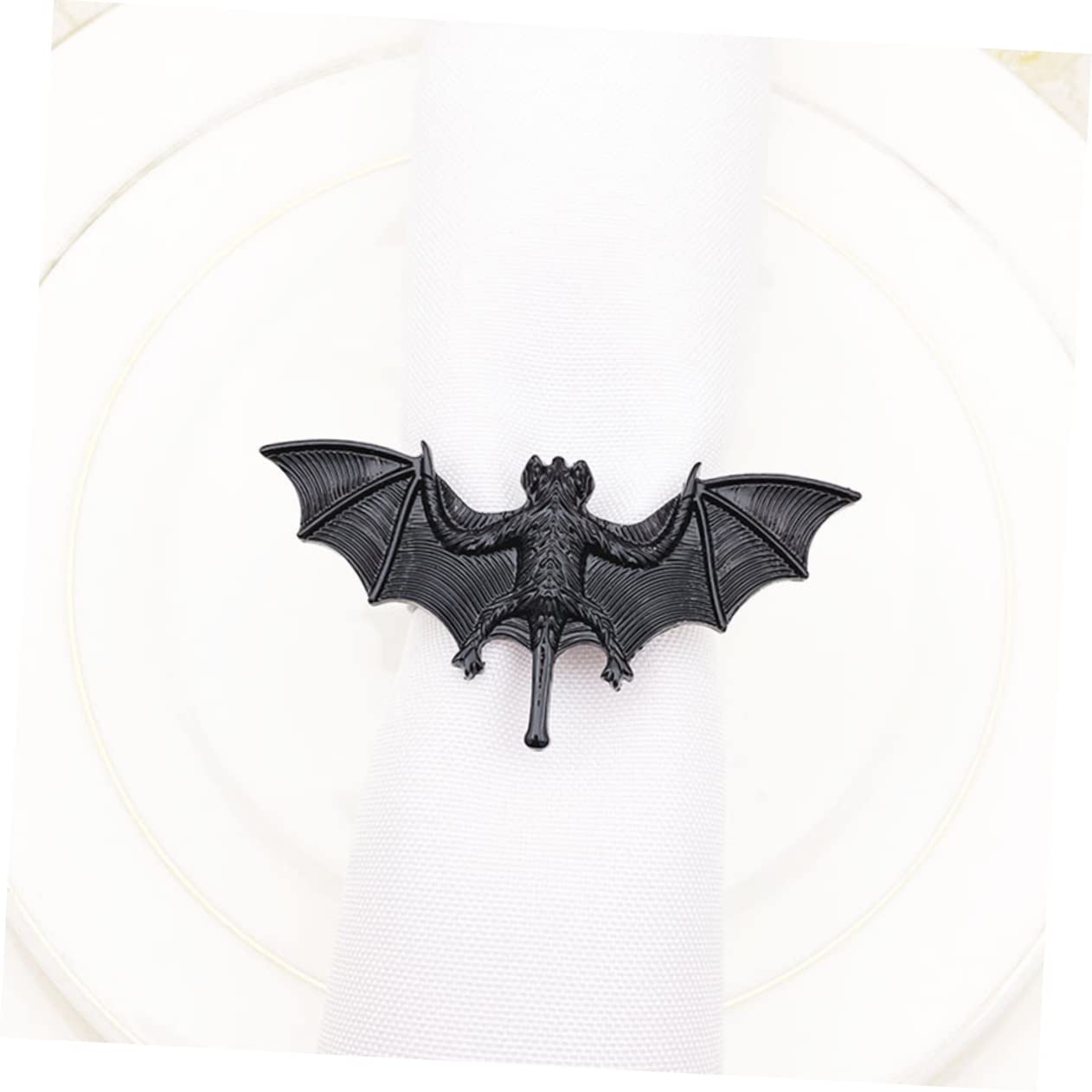 SHOWERORO 16stücke Spooky Bat Napkin Gruselige Fledermaus Tischdeko Für Halloween Und Festlichkeiten Und Kreative Serviettenringe Legiertem Material