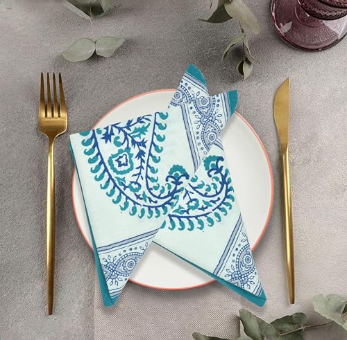 Image of BLOCKS OF INDIA Hand Block Print Cotton Table Napkin (Color 7)