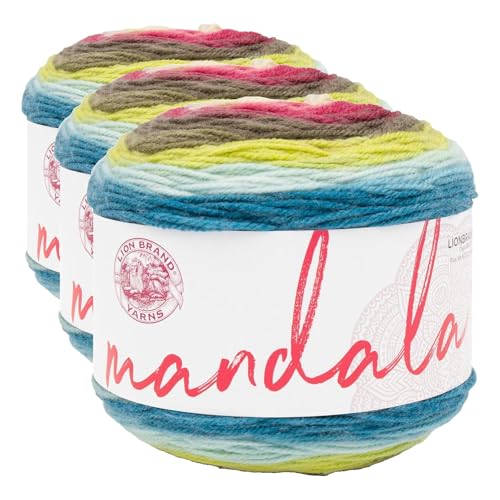 Image of Lion Brand Yarn Mandala, Multicolor Yarn for Knitting, Crochet and Crafting, Kappa, 3 Pack