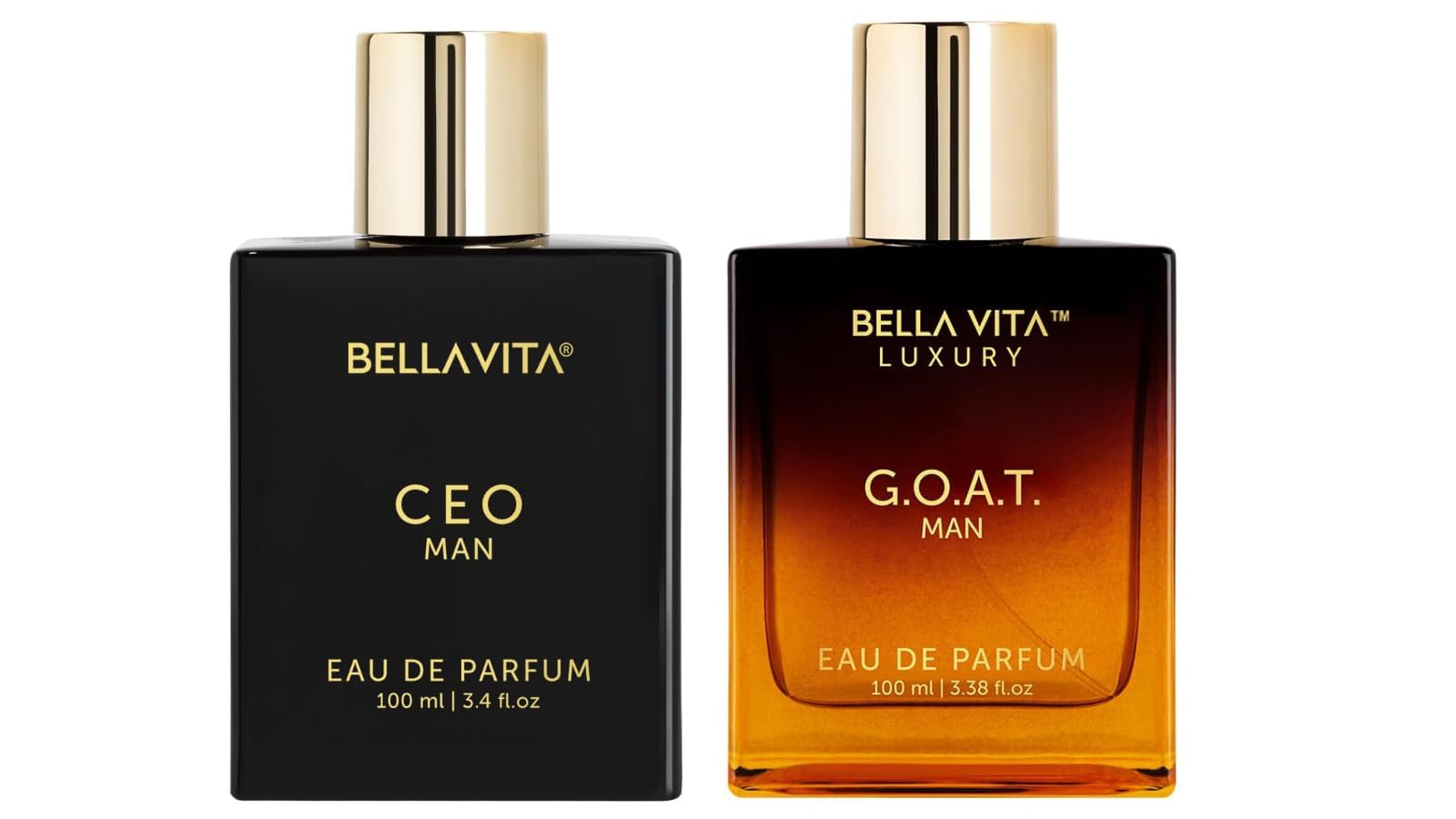 BellaVita Luxury Sigma Male (CEO Man & GOAT Man) Perfume Cologne for Men 2x100ml Combo | Long-Lasting Men's Cologne with Lemon, Lavender, Tonka & Agarwood Perfume