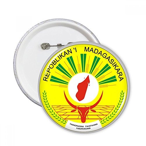 Badge Madagascar lot de 5 broches rondes Afrique - Idée cadeau originale décoration