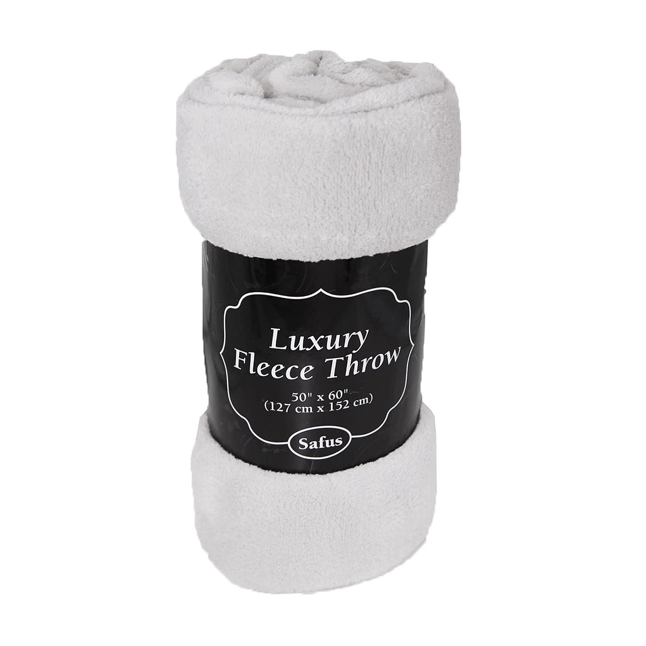 Safus Solid Fleece Blanket Plush Throw 50" x 60" - Gray