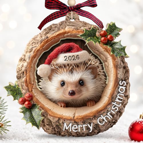 Hedgehog Ornament, Hedgehog Christmas Ornament - Animal Woodland Ornaments