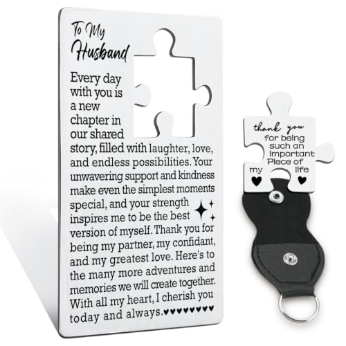 llxxeyopqdxz Husband Birthday Card from Wife, Anniversary Card for Husband, Valentines Day Gift for Him, Stainless Steel Wallet Insert, Appreciation Love Keepsake YKA15