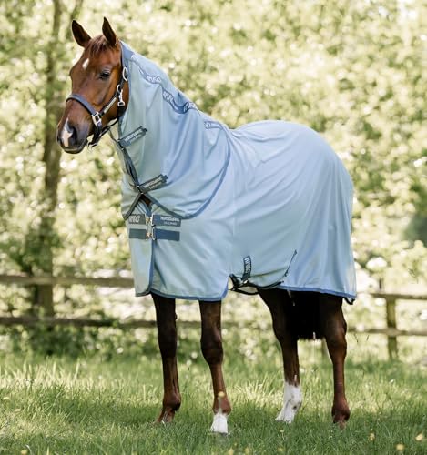 Image of Horseware Ireland Amigo Bug Rug Plus with Removable Neck Cover Heather Blue/Silver 84