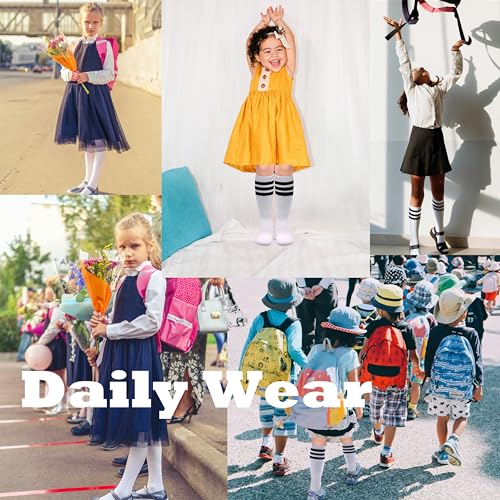 YMYDYFC Toddler Soccer Socks 4 Pack Girls Soccer Sock For Youth Baseball Softball Tee-ball Knee High 1-10T4