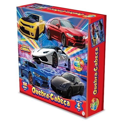 Quebra Cabeça 150 Peças Carros de Corrida GGB Plast Quebra Cabeça 150 Peças Carros de Corrida GGB Plast
