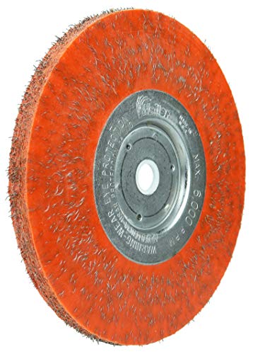 Image of Weiler 35520 6 inch Polyflex Encapsulated Narrow Face Crimped Wire Wheel, .0104 inch Steel Fill, 5 /8 inch-1 /2 inch Arbor Hole, Made in The USA (Pack of 2)