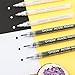 Grabie Black & White Extra Fine Tip Acrylic Paint Marker Set, 6 Pack, 0.7mm Acrylic Paint Pens for Highlights and Fine Details on Drawings, Rock Painting Glass Canvas Wood, White Highlight Markers
