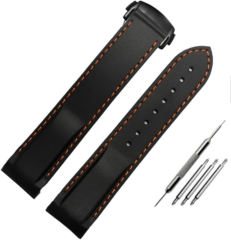 GUMMMY 20mm 22mm Curved interface Rubber Silicone Watch Bands For Omega Seamaster 300 speedmaster Strap Watchbands