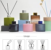 Vista 3 de 1 botella difusora de vidrio vacía de 4.1 fl oz/4 onzas, frascos difusores negros, contenedor de almacenamiento de aromaterapia, accesorios