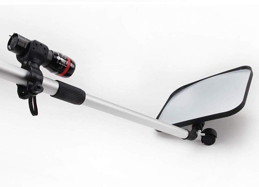 Espejo Reflector De Inspección De Vehículos, Inspección De Seguridad De Espejos Telescópicos De Detección Inferior, Espejos Convexos Acrílicos, con Luces Y Ruedas,20cm×24cm