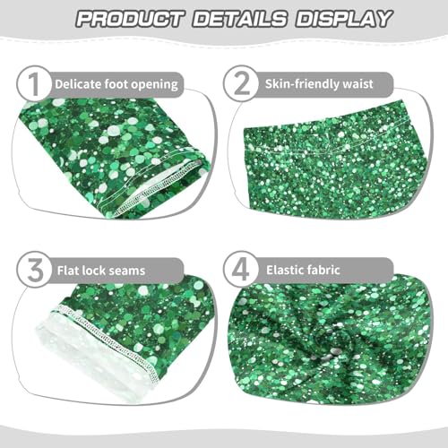 KLL Green Glitter Texture Toddler Baby Girl Basic Leggings Comfortable High Waisted Yoga Pants Gym3
