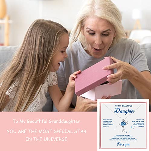 RINHOO FRIENDSHIP To My Beautiful Daughter/Granddaughter Necklace You are The Most Special Star in The Universe Necklace Gift for Daughter/Granddaughter form Mom/Dad/Grandmother/Grandfather4