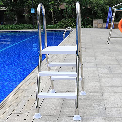 Escalera para piscina elevada de acero inoxidable 304 de 33 con escalones antideslizantes,barandillas y barrera para los brazos,escalera de 2 escalones,capacidad máxima de carga 500 lb