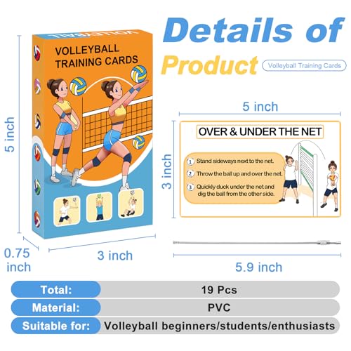 image for SMAODSGN 19 Pcs Volleyball Training Equipment Aid Cards For Solo Pract