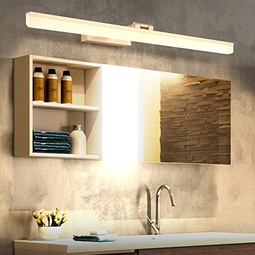 FWZJ Semplice e Moderno Specchio a LED Luce Anteriore casa Lusso Atmosfera Bagno WC Impermeabile Trucco Lampada da Parete Nordic comò Guardaroba lampade (71 cm, Luce Calda) - Image 6