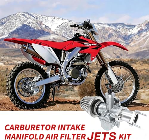Image of 26mm VM22 Carburetor for Predator 212cc Honda GX160 GX200 196cc CT200U KT196 Moto Mini Bike and Go Kart 6.5HP Engine with 38mm Air Filter,Intake Manifold,Main Jets(Silver)