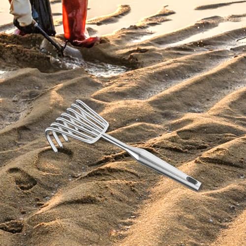 Rastrillo de mano de acero inoxidable para jardín 7 púas miniatura 6