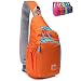 Peicees Small Crossover Travel Sling Bags Girls Sling Backpack Chest Crossbody Bike Gym Daypack Waterproof Shoulder Bag with Water Bottle Holder&Strap Pocket for Teens Kids Men and Women(Orange)