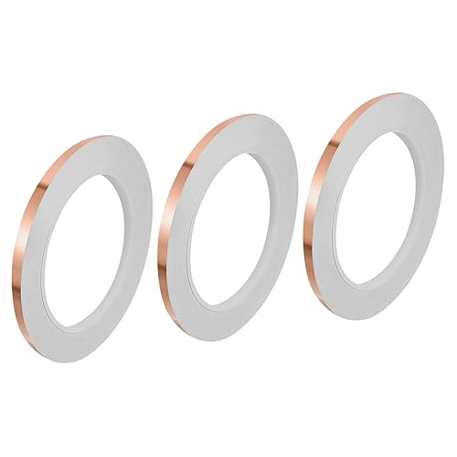 PATIKIL 3 cintas de lámina de cobre de 0.24 pulgadas x 82 pies 0.002 in de grosor de una sola cara adhesiva conductiva EMI blindaje para disponible en Yaxa Peru