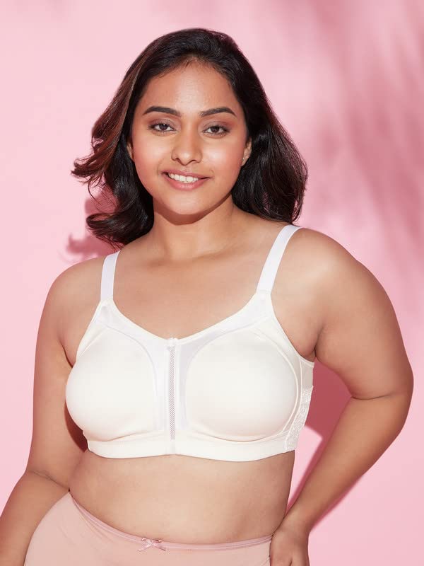 Image of NYKD NYB101 Cotton Non Padded Non Wired Full Coverage Everyday Bra M-Frame Bounce Control (Plus