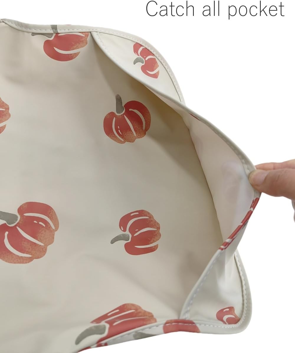 Waterproof Baby Bibs,Infant Toddler Long Sleeve Feeding Bib With Food Catcher,Easy Clean & Washable