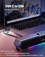 LENRUE G11 Computer Speakers for Desktop, Touch Lights PC Speakers with Surge Clear Sound, USB C/USB Powered, AUX Audio for Computer Desktop PC Laptop Desk — image 6
