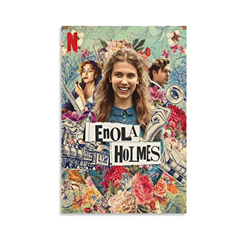 Enola Holmes 2020 ‧ Inference Film Crime Film Comedy TV Wall Poster Art Edition Retro Decoration (3) Canvas Painting Wall Art Poster for Bedroom Living Room Decor 08x12inch(20x30cm) Unframe-Style-1