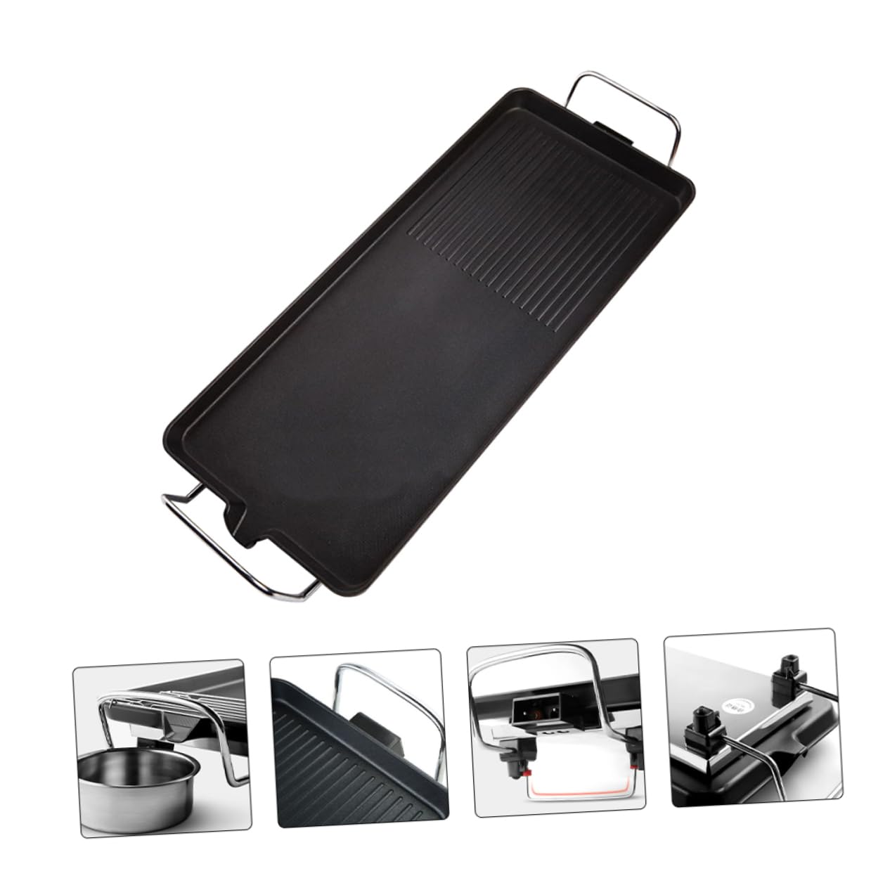 PRETYZOOM 1 Set Electric Bbq Grill Plate Electric Roast Meat Dish Non-stick Baking Tray Us Plug