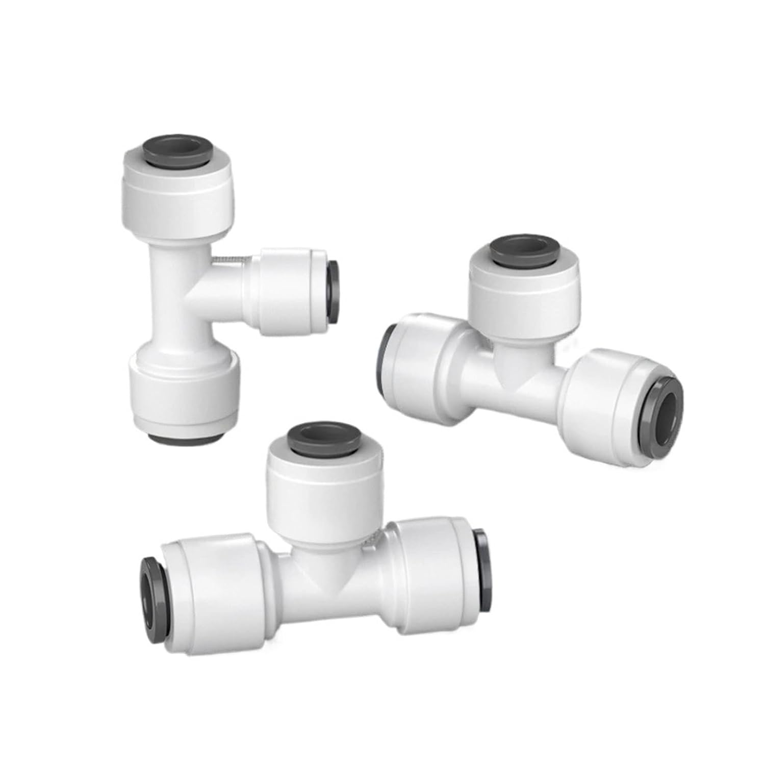 T-Type Tee RO Water Fitting – Male to Female Thread Quick Connect 1/4 Inch 3/8 Inch Hose Pipe Connector for Water Filter and Reverse Osmosis System Parts(JSQMK049,1 pc)