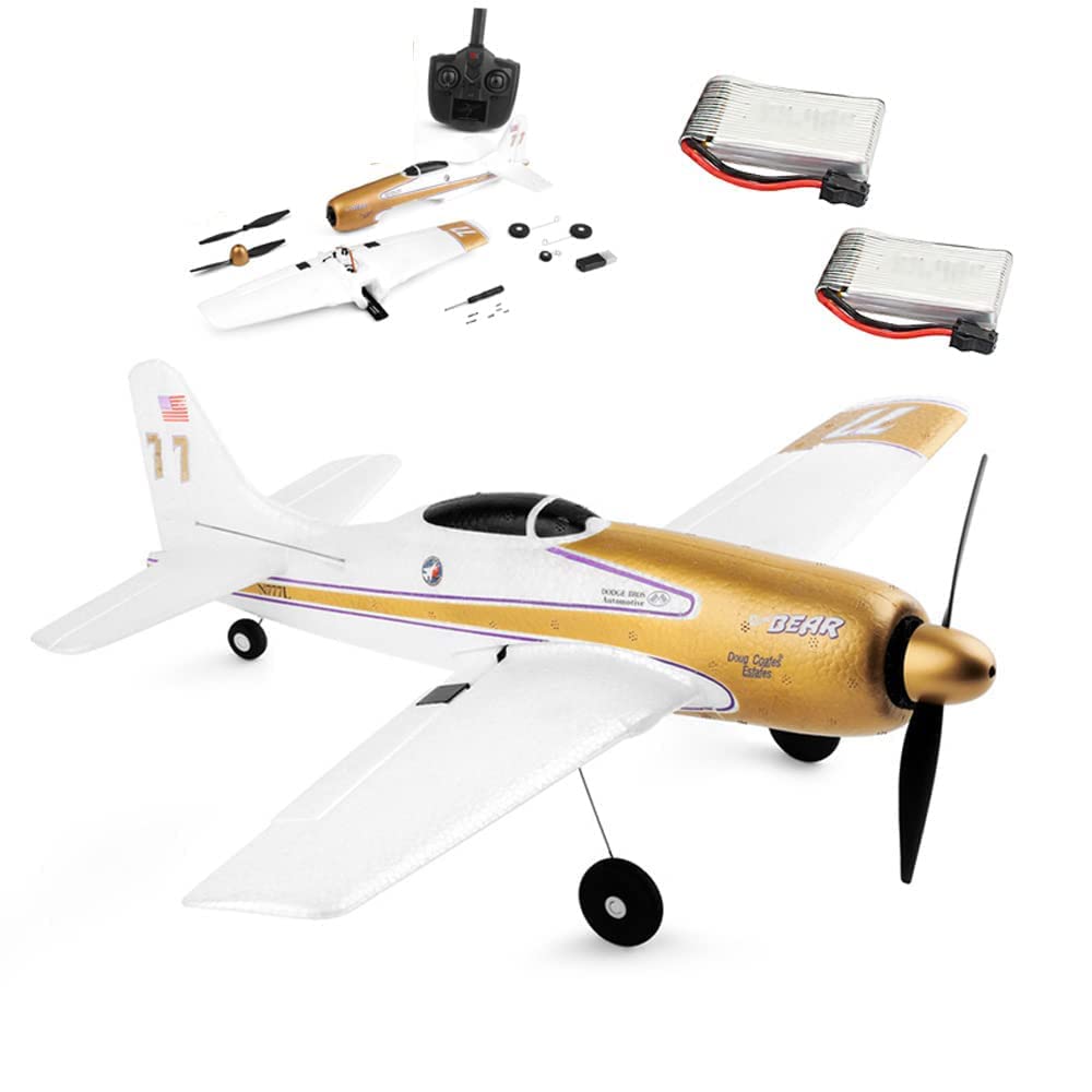 4CH RC Plane Remote Control Aircraft Radio Control Airplane for Beginner RC Parkflyer Easy to Control with Stabilizer 2 Batteries for Kids Parkflyer Adults Xmas Gift