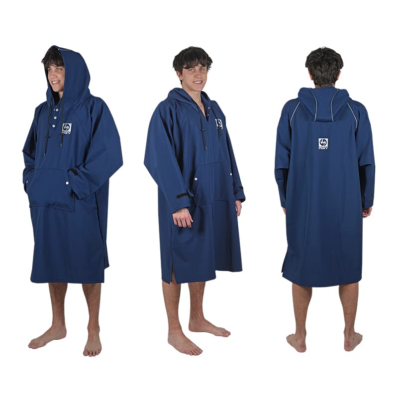 NIXY Changing Poncho - Waterproof, Wind-Resistant & Thermal Fleece Lined - Unisex, Lightweight & Packable - Ideal for Swimmers, Surfers, and Outdoor Enthusiasts
