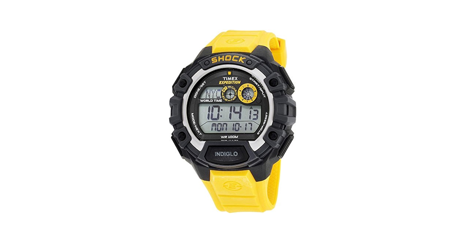 TIMEX SHOCK EXPEDITION M076 イエロー　実働　腕時計 TIMEX SHOCK EXPEDITION M076 イエロー 実働 腕時計 - メルカリ