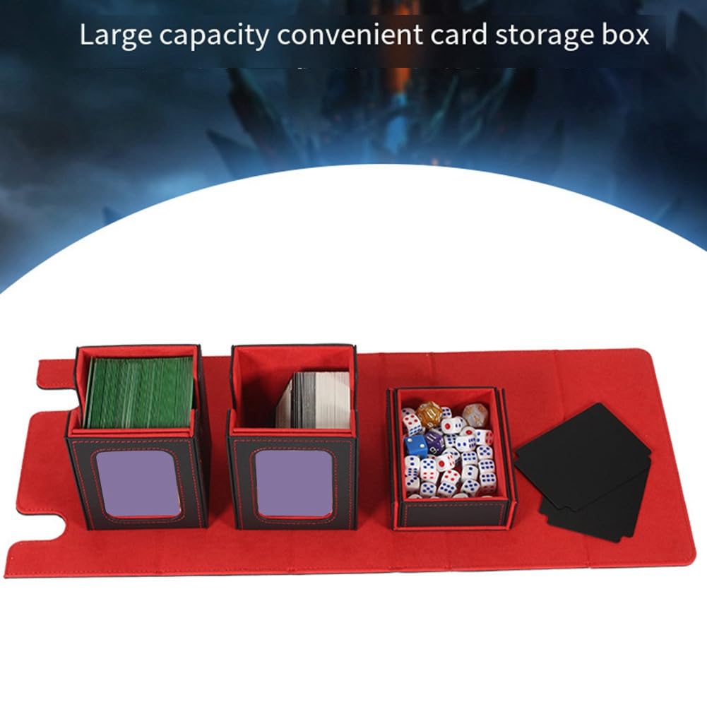 Scatola Porta Carte per Oltre 200 Carte, per Mazzo di Carte 3 In 1, Organizer per Carte con 4 Divisori Color