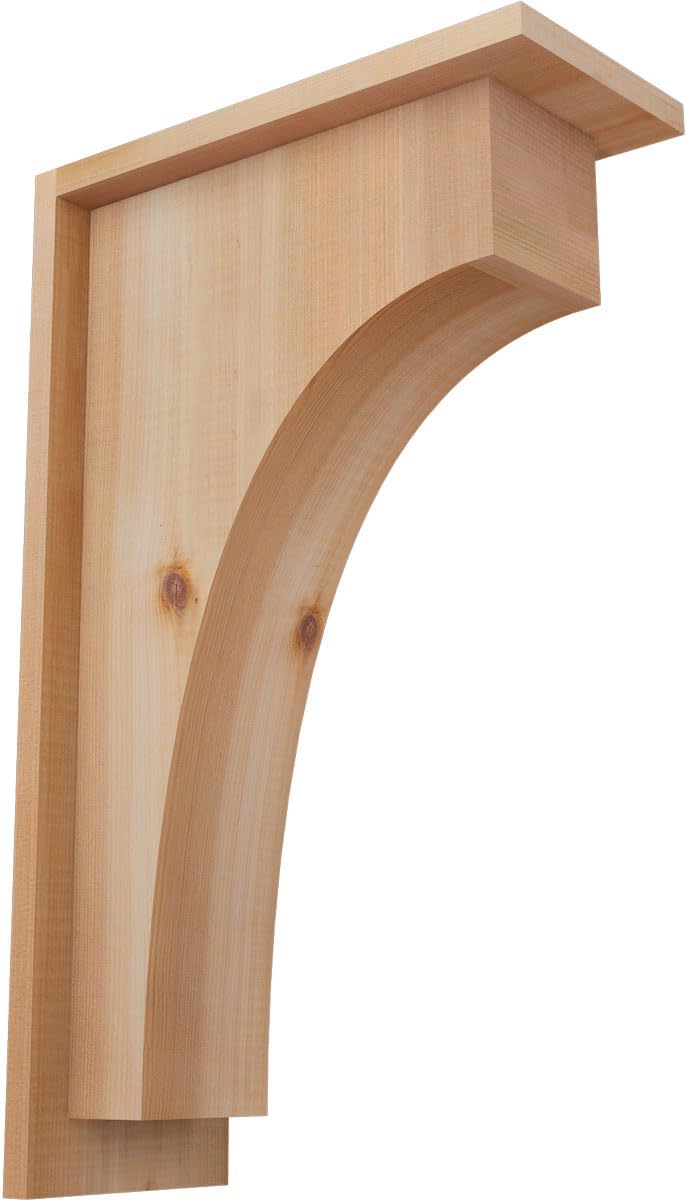 Ekena Millwork COR06X12X12HUN01SDF 5 1/2"W x 12"D x 12"H Huntington Smooth Corbel w/Backplate, Douglas Fir