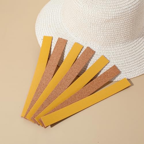 XLIUAX 10 Stück Hut Verkleinerung, Korkenstreifen Zum Anpassen Der Hutgröße Hutband Innen Selbstklebend Klebestreifen Korkinlage Optimale Lösung Einfach Anwendbare Korkeinlagen, 20x2x2mm