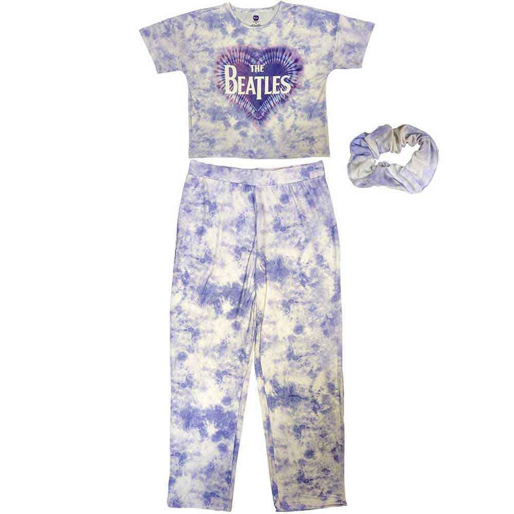 Rock Off Officially Licensed Products White The Beatles Heart And Drop T Logo Pyjamas S