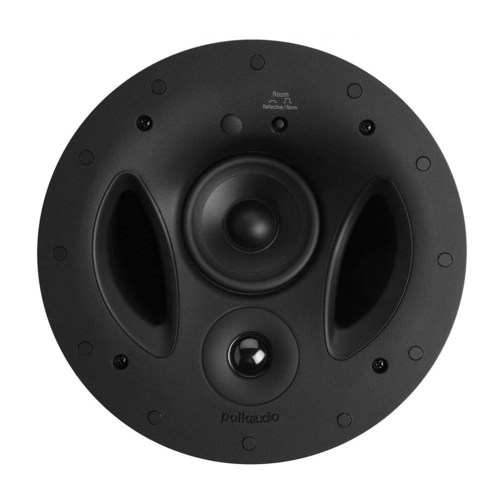 Polk Audio 90-RT 3-Way In-Ceiling Speaker - The Vanishing Series, Perfect for Mains, Paintable Wafer-Thin Sheer Grille, Dual Band-Pass Bass Ports for