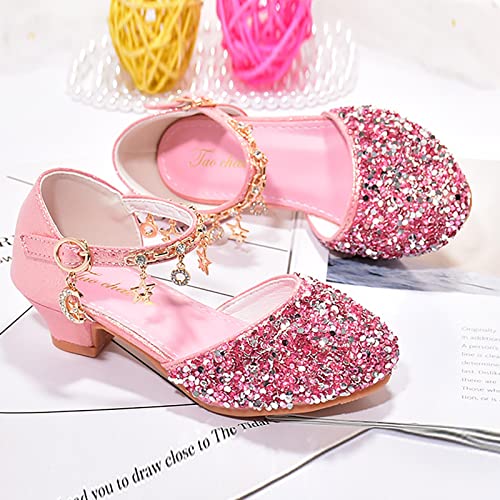 Girls Low Heeled Dress Shoes Rhinestone Bows Low Heel Princess Flower Wedding Party for Toddler Baby Flip Flops2