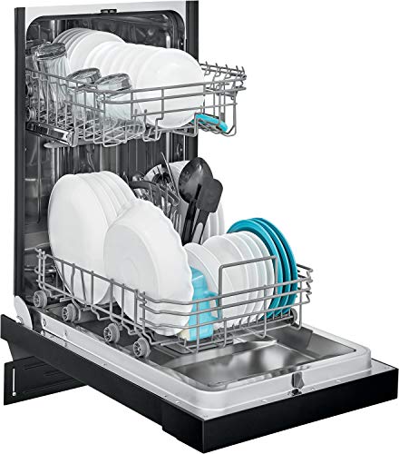 Frigidaire 18 In. Ada Compact Front Control Dishwasher In Black With Dual Spray Arms, 52 Dba, Includes Room-Of-Choice Delivery #TOP6