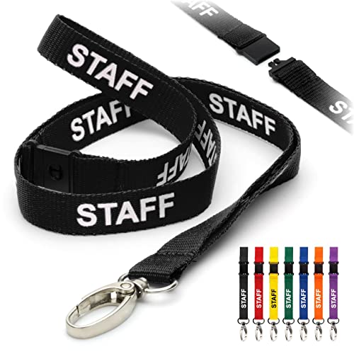 CKB LTD Black Staff LANYARDS Breakaway Safety Lanyard Neck Strap Swivel Metal Clip for ID Card Holder - Pull Quick Release Design Pack of 10 - Image 4