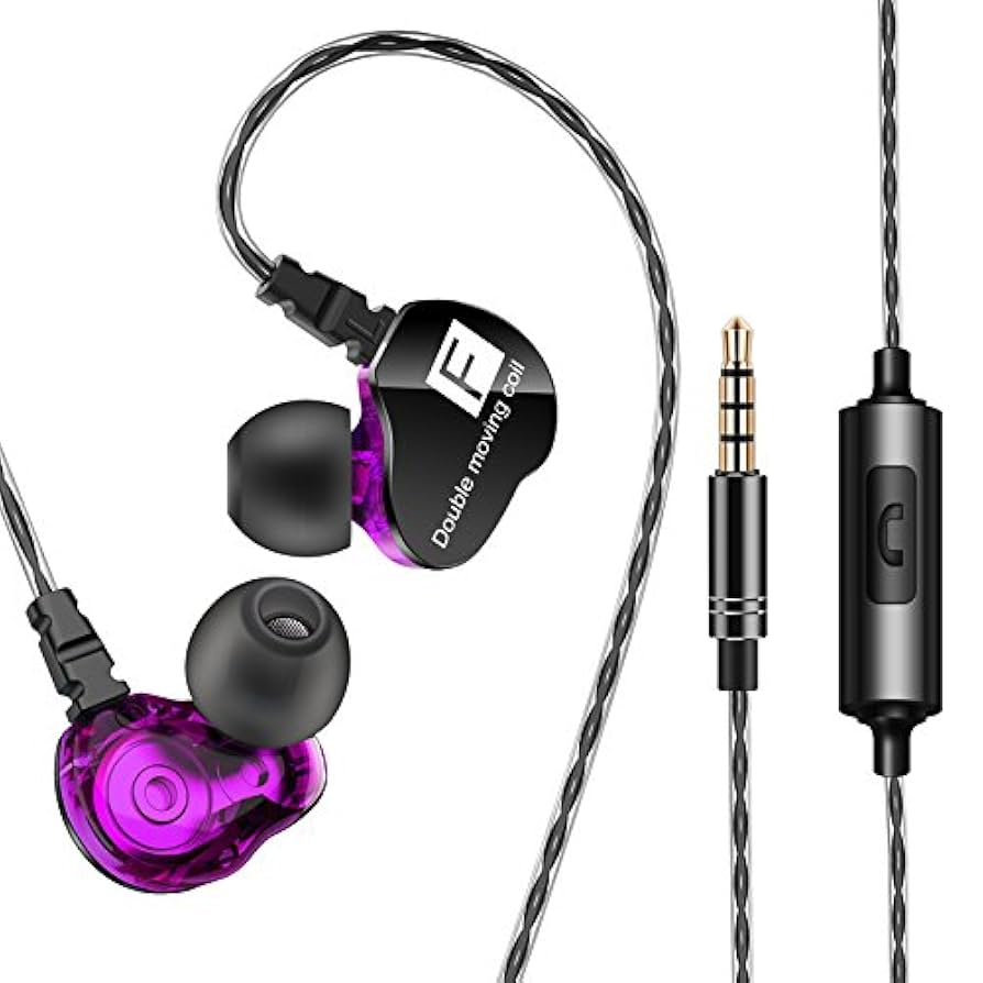 FONGE F4 ダブルムービングコイル イヤホン Amazon.co.jp: [パープル] FONEGE F4 3.5mm DOUBLE RING HEAVY