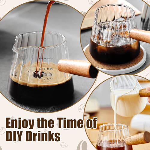 2 Piezas Vasos para Espresso de Vidrio 6 oz miniatura 6